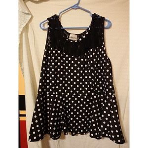 Poka dot peplum top